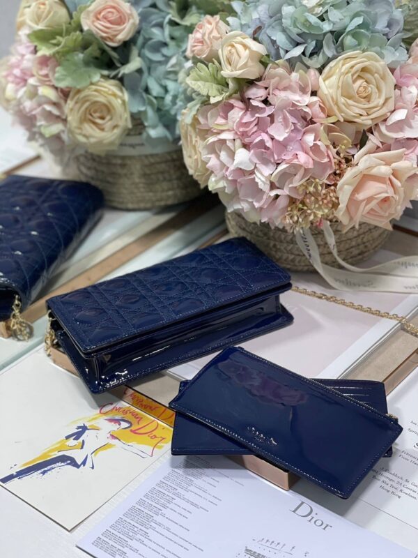 1:1 Replica Christian Dior Lady Dior Pouch Navy, For Women, Women’s Handbags 8.5in/21.5cm CD