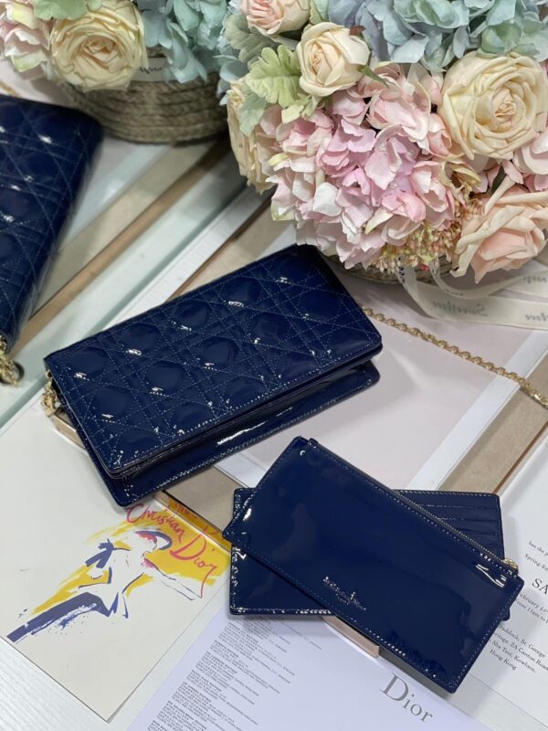 1:1 Replica Christian Dior Lady Dior Pouch Navy, For Women, Women’s Handbags 8.5in/21.5cm CD