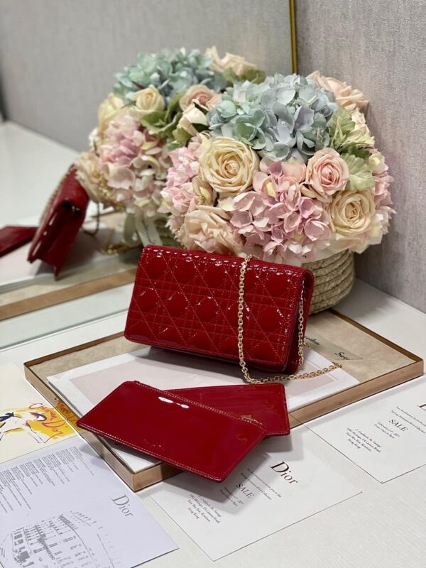 1:1 Replica Christian Dior Lady Dior Pouch Red, For Women, Women’s Handbags 8.5in/21.5cm CD S0204OVRB_M323