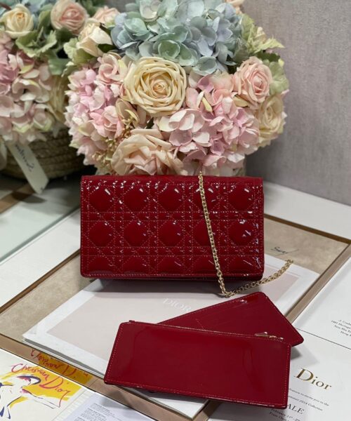1:1 Replica Christian Dior Lady Dior Pouch Red, For Women, Women’s Handbags 8.5in/21.5cm CD S0204OVRB_M323