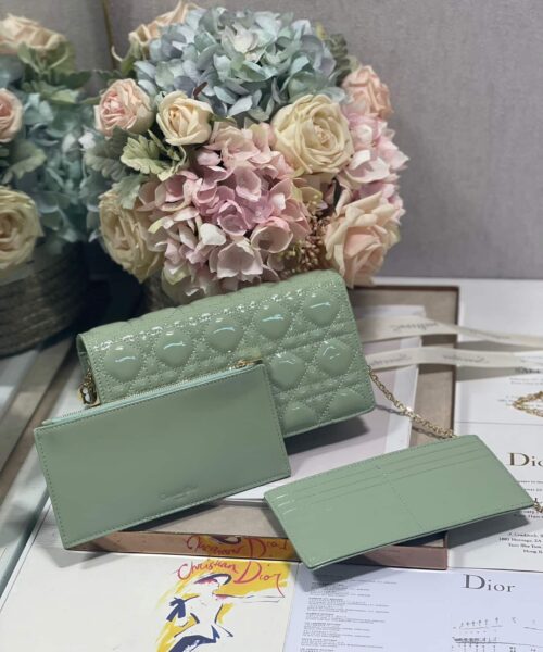 1:1 Replica Christian Dior Lady Dior Pouch Seafoam, For Women, Women’s Handbags 8.5in/21.5cm CD