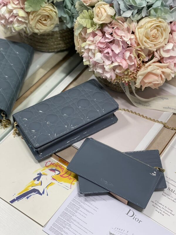 1:1 Replica Christian Dior Lady Dior Pouch Smoky blue, For Women, Women’s Handbags 8.5in/21.5cm CD