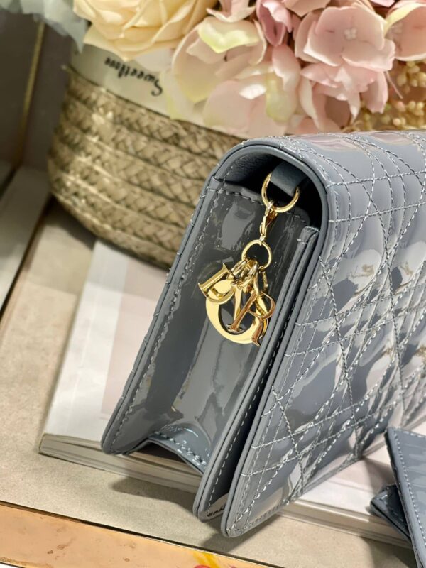 1:1 Replica Christian Dior Lady Dior Pouch Smoky blue, For Women, Women’s Handbags 8.5in/21.5cm CD