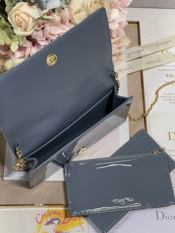 1:1 Replica Christian Dior Lady Dior Pouch Smoky blue, For Women, Women’s Handbags 8.5in/21.5cm CD