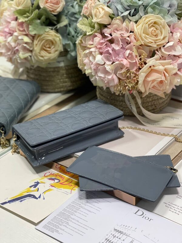1:1 Replica Christian Dior Lady Dior Pouch Smoky blue, For Women, Women’s Handbags 8.5in/21.5cm CD