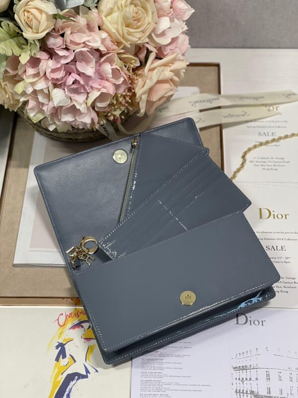 1:1 Replica Christian Dior Lady Dior Pouch Smoky blue, For Women, Women’s Handbags 8.5in/21.5cm CD