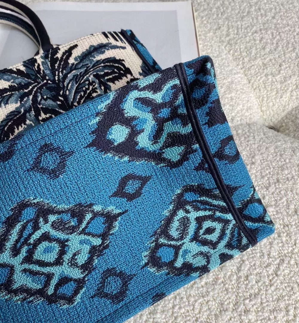 1:1 Replica Christian Dior Large Blue Multicolor Dior Book Tote Canvas For Women 42cm/16.5in CD