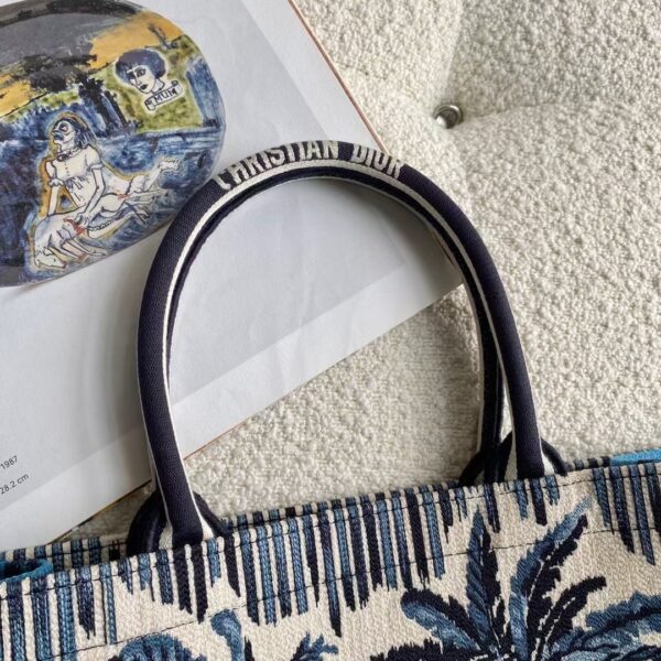 1:1 Replica Christian Dior Large Blue Multicolor Dior Book Tote Canvas For Women 42cm/16.5in CD