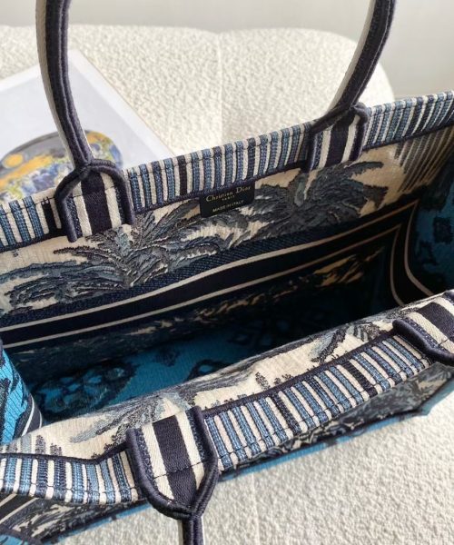 1:1 Replica Christian Dior Large Blue Multicolor Dior Book Tote Canvas For Women 42cm/16.5in CD