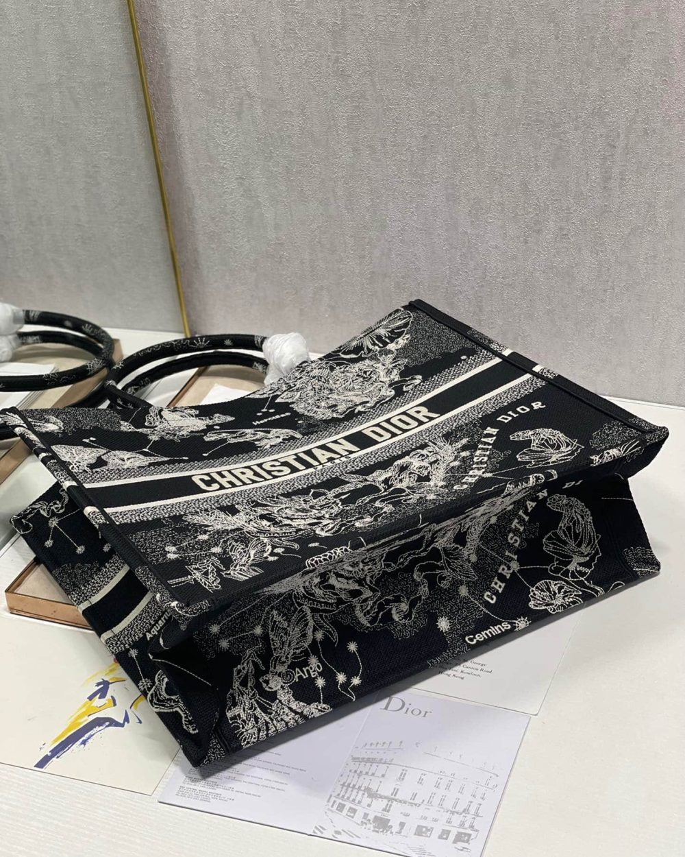 1:1 Replica Christian Dior Large Dior Book Tote Black And White, For Women, Women’s Handbags 16.5in/42cm CD