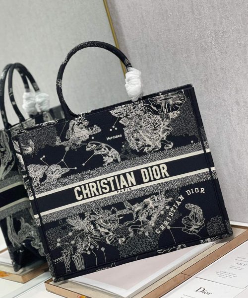 1:1 Replica Christian Dior Large Dior Book Tote Black And White, For Women, Women’s Handbags 16.5in/42cm CD