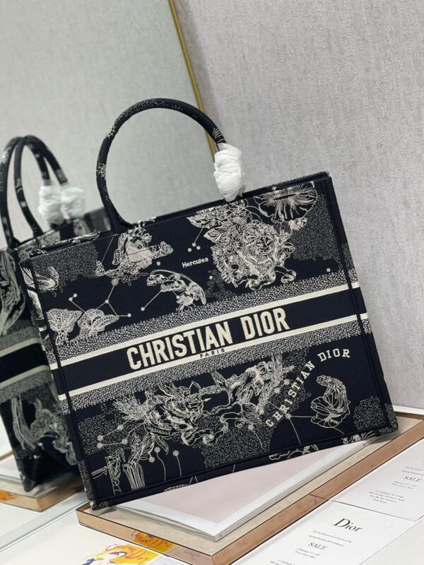 1:1 Replica Christian Dior Large Dior Book Tote Black And White, For Women, Women’s Handbags 16.5in/42cm CD