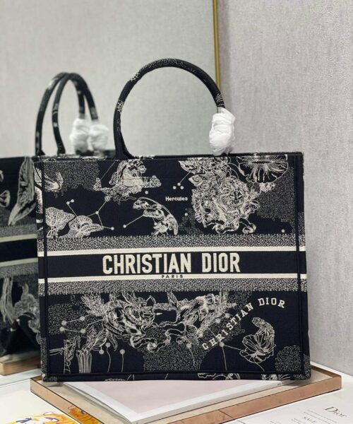 1:1 Replica Christian Dior Large Dior Book Tote Black And White, For Women, Women’s Handbags 16.5in/42cm CD
