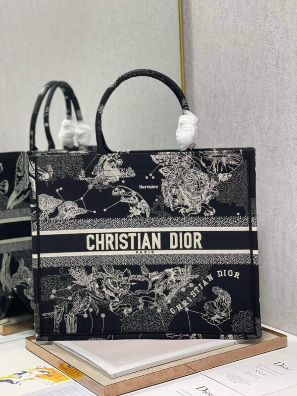 1:1 Replica Christian Dior Large Dior Book Tote Black And White, For Women, Women’s Handbags 16.5in/42cm CD