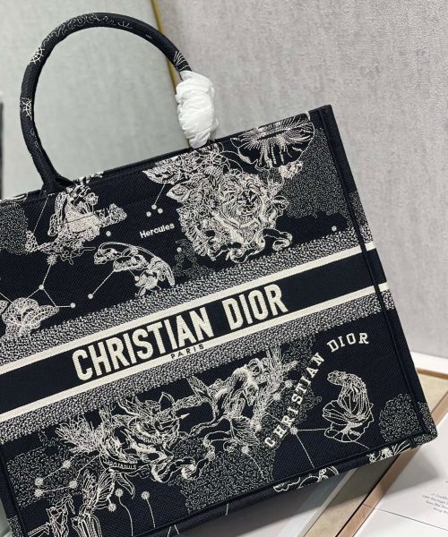 1:1 Replica Christian Dior Large Dior Book Tote Black And White, For Women, Women’s Handbags 16.5in/42cm CD