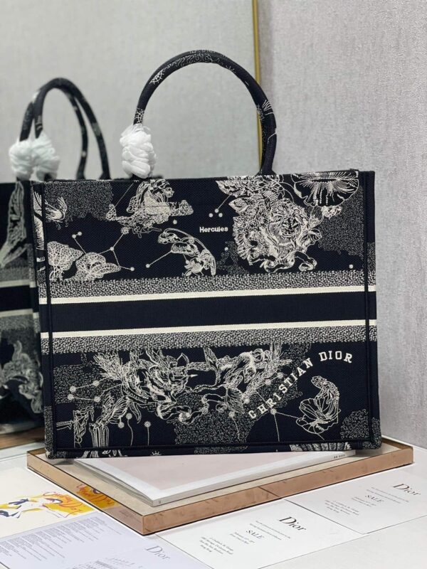 1:1 Replica Christian Dior Large Dior Book Tote Black And White, For Women, Women’s Handbags 16.5in/42cm CD