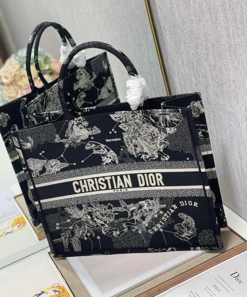1:1 Replica Christian Dior Large Dior Book Tote Black And White, For Women, Women’s Handbags 16.5in/42cm CD