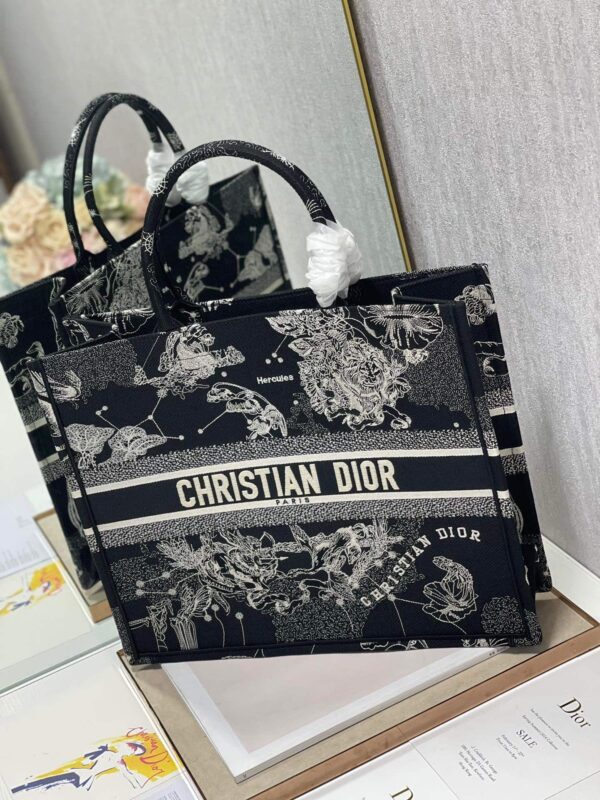1:1 Replica Christian Dior Large Dior Book Tote Black And White, For Women, Women’s Handbags 16.5in/42cm CD