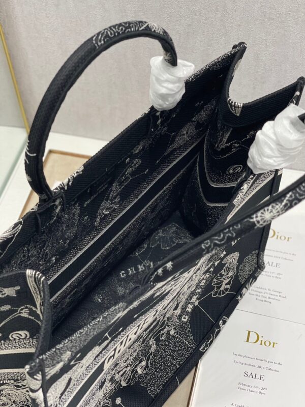1:1 Replica Christian Dior Large Dior Book Tote Black And White, For Women, Women’s Handbags 16.5in/42cm CD