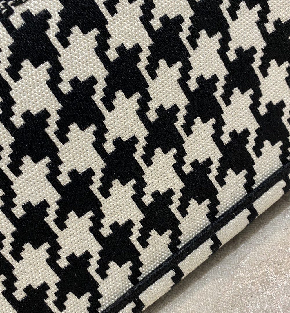 1:1 Replica Christian Dior Large Dior Book Tote Black Houndstooth Embroidery, Black/White, For Women Women’s Handbags, Shoulder Bags, 42cm CD