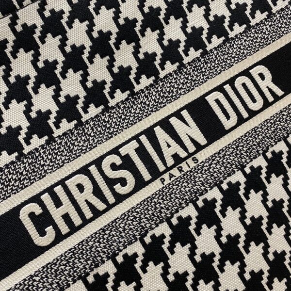 1:1 Replica Christian Dior Large Dior Book Tote Black Houndstooth Embroidery, Black/White, For Women Women’s Handbags, Shoulder Bags, 42cm CD