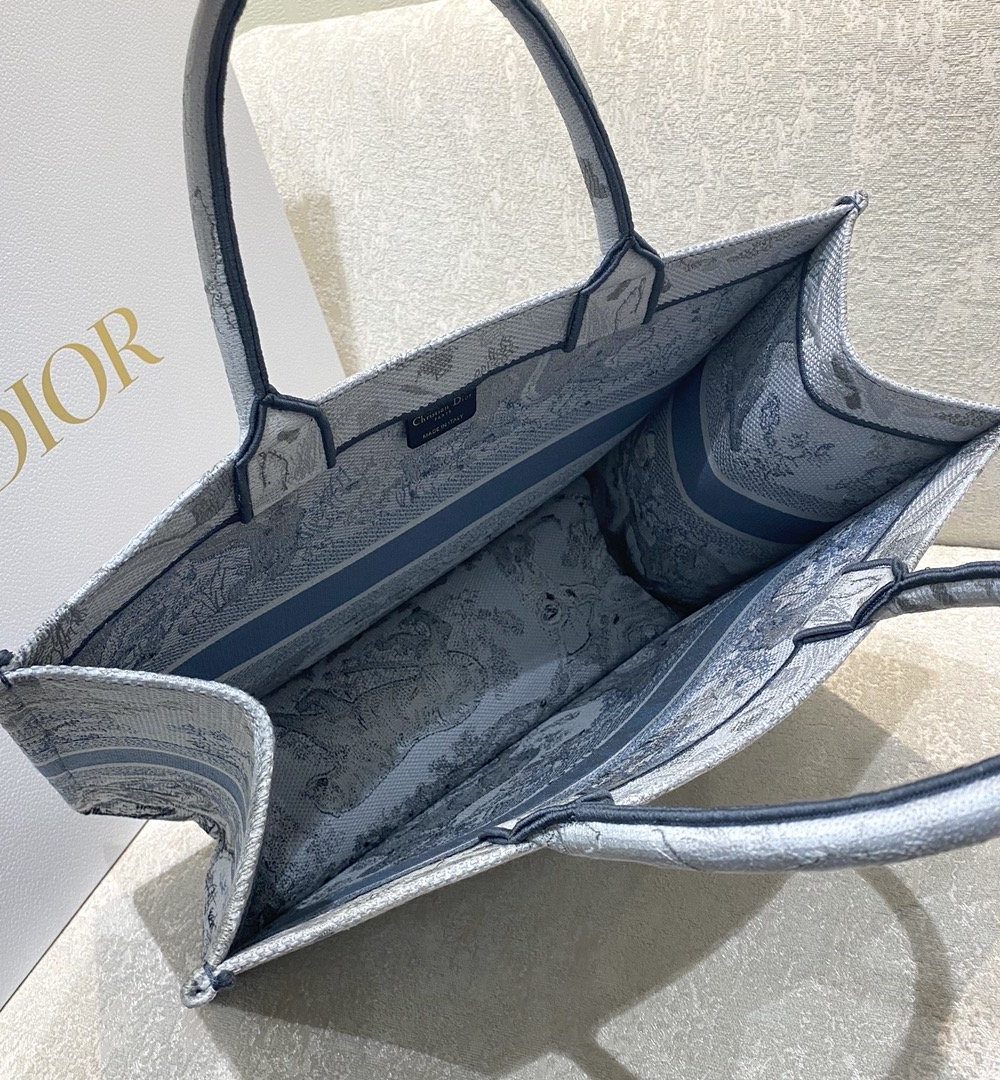 1:1 Replica Christian Dior Large Dior Book Tote Blue and White Cornely Embroidery, Blue, For Women Women’s Handbags, Shoulder Bags, 42cm CD M1286ZRGO_M928