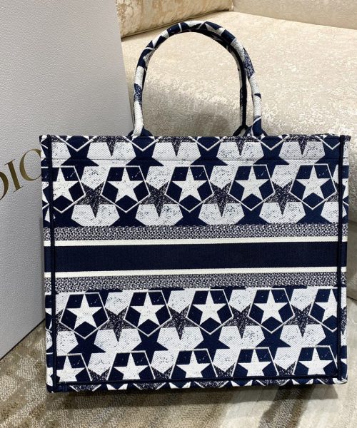 1:1 Replica Christian Dior Large Dior Book Tote Blue and White Dior Étoile Embroidery, Blue/White, For Women Women’s Handbags, 41cm CD M1286ZTQX_M928