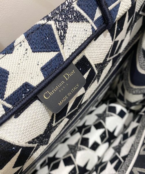1:1 Replica Christian Dior Large Dior Book Tote Blue and White Dior Étoile Embroidery, Blue/White, For Women Women’s Handbags, 41cm CD M1286ZTQX_M928