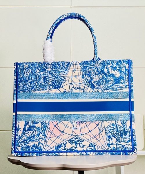 1:1 Replica Christian Dior Large Dior Book Tote Blue For Women 16.5in/42cm CD M1286ZRIW