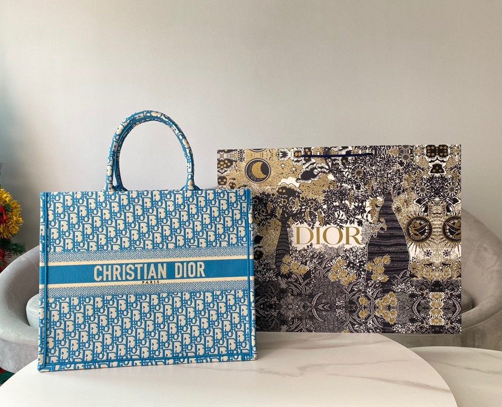 1:1 Replica Christian Dior Large Dior Book Tote Blue, For Women, Women’s Handbags 16.5in/42cm CD