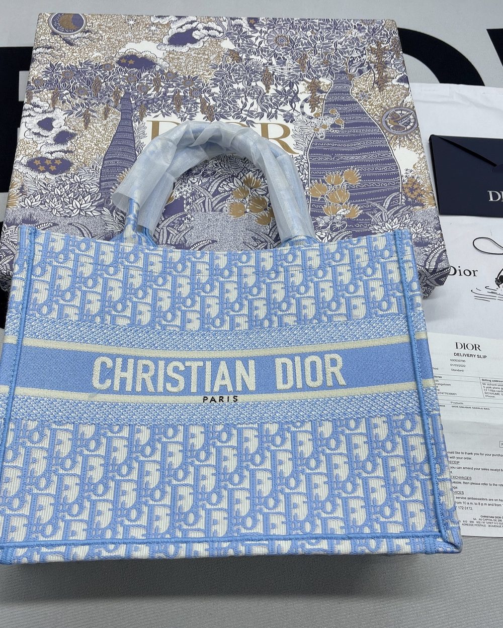 1:1 Replica Christian Dior Large Dior Book Tote Blue, For Women, Women’s Handbags 16.5in/42cm CD