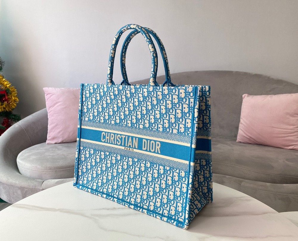 1:1 Replica Christian Dior Large Dior Book Tote Blue, For Women, Women’s Handbags 16.5in/42cm CD