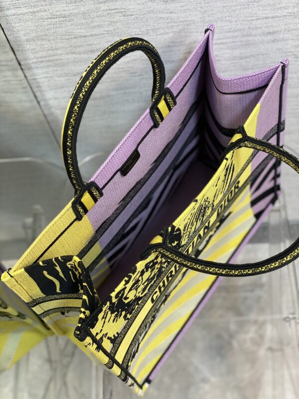 1:1 Replica Christian Dior Large Dior Book Tote Bright Yellow and Pink D-Jungle Pop Embroidery, Yellow/Pink, For Women Women’s Handbags, 41cm CD M1286ZRON_M886