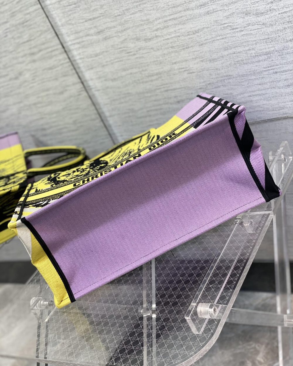 1:1 Replica Christian Dior Large Dior Book Tote Bright Yellow and Pink D-Jungle Pop Embroidery, Yellow/Pink, For Women Women’s Handbags, 41cm CD M1286ZRON_M886