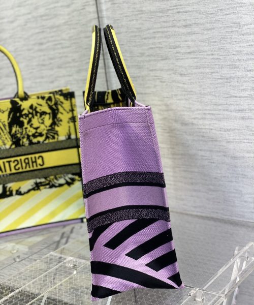 1:1 Replica Christian Dior Large Dior Book Tote Bright Yellow and Pink D-Jungle Pop Embroidery, Yellow/Pink, For Women Women’s Handbags, 41cm CD M1286ZRON_M886