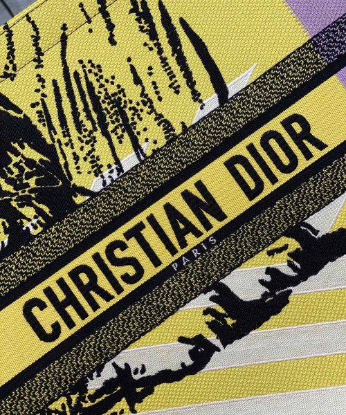 1:1 Replica Christian Dior Large Dior Book Tote Bright Yellow and Pink D-Jungle Pop Embroidery, Yellow/Pink, For Women Women’s Handbags, 41cm CD M1286ZRON_M886