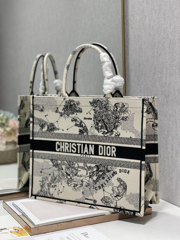 1:1 Replica Christian Dior Large Dior Book Tote Dior Zodiac Embroidery, Black/Beige, For Women Women’s Handbags, 41cm CD
