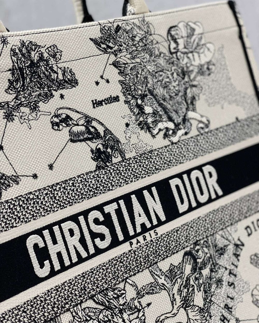 1:1 Replica Christian Dior Large Dior Book Tote Dior Zodiac Embroidery, Black/Beige, For Women Women’s Handbags, 41cm CD