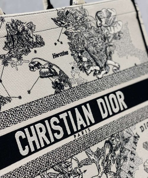 1:1 Replica Christian Dior Large Dior Book Tote Dior Zodiac Embroidery, Black/Beige, For Women Women’s Handbags, 41cm CD