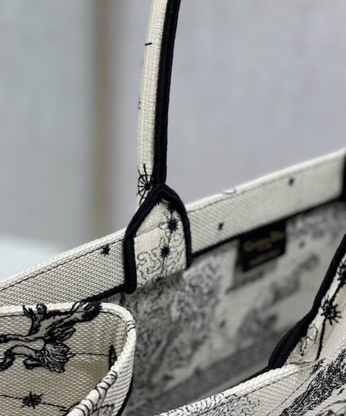 1:1 Replica Christian Dior Large Dior Book Tote Dior Zodiac Embroidery, Black/Beige, For Women Women’s Handbags, 41cm CD