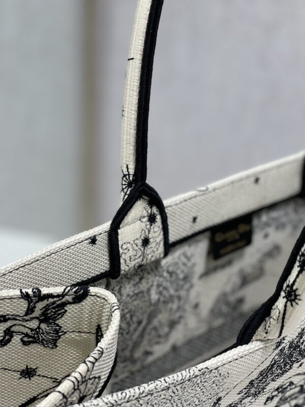1:1 Replica Christian Dior Large Dior Book Tote Dior Zodiac Embroidery, Black/Beige, For Women Women’s Handbags, 41cm CD