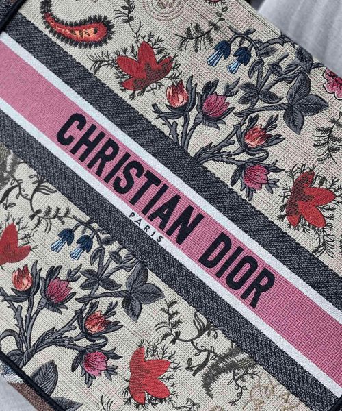 1:1 Replica Christian Dior Large Dior Book Tote Flowers Embroidery For Women 16.5in/42cm CD M1286ZRIW