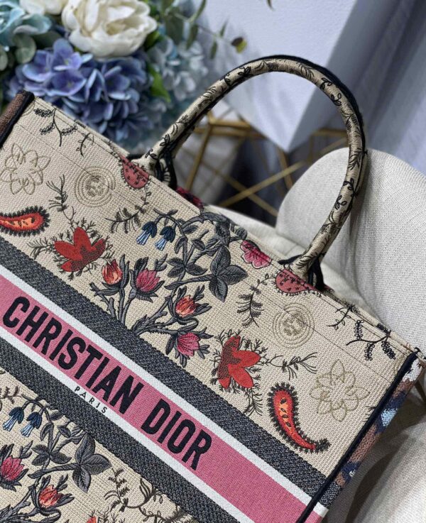 1:1 Replica Christian Dior Large Dior Book Tote Flowers Embroidery For Women 16.5in/42cm CD M1286ZRIW