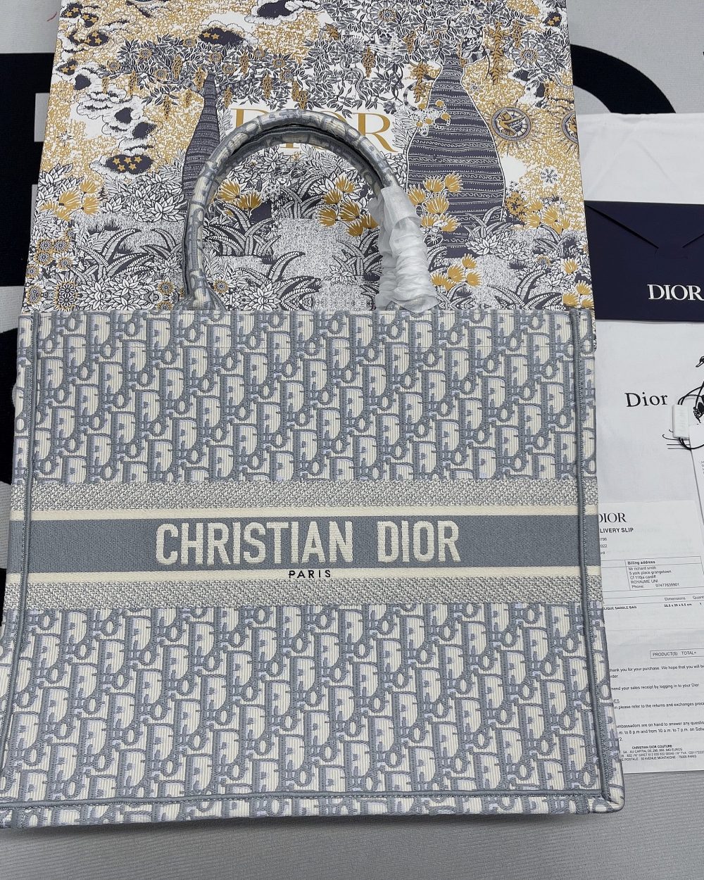1:1 Replica Christian Dior Large Dior Book Tote Gray, For Women, Women’s Handbags 16.5in/42cm CD M1286ZRIW_M932