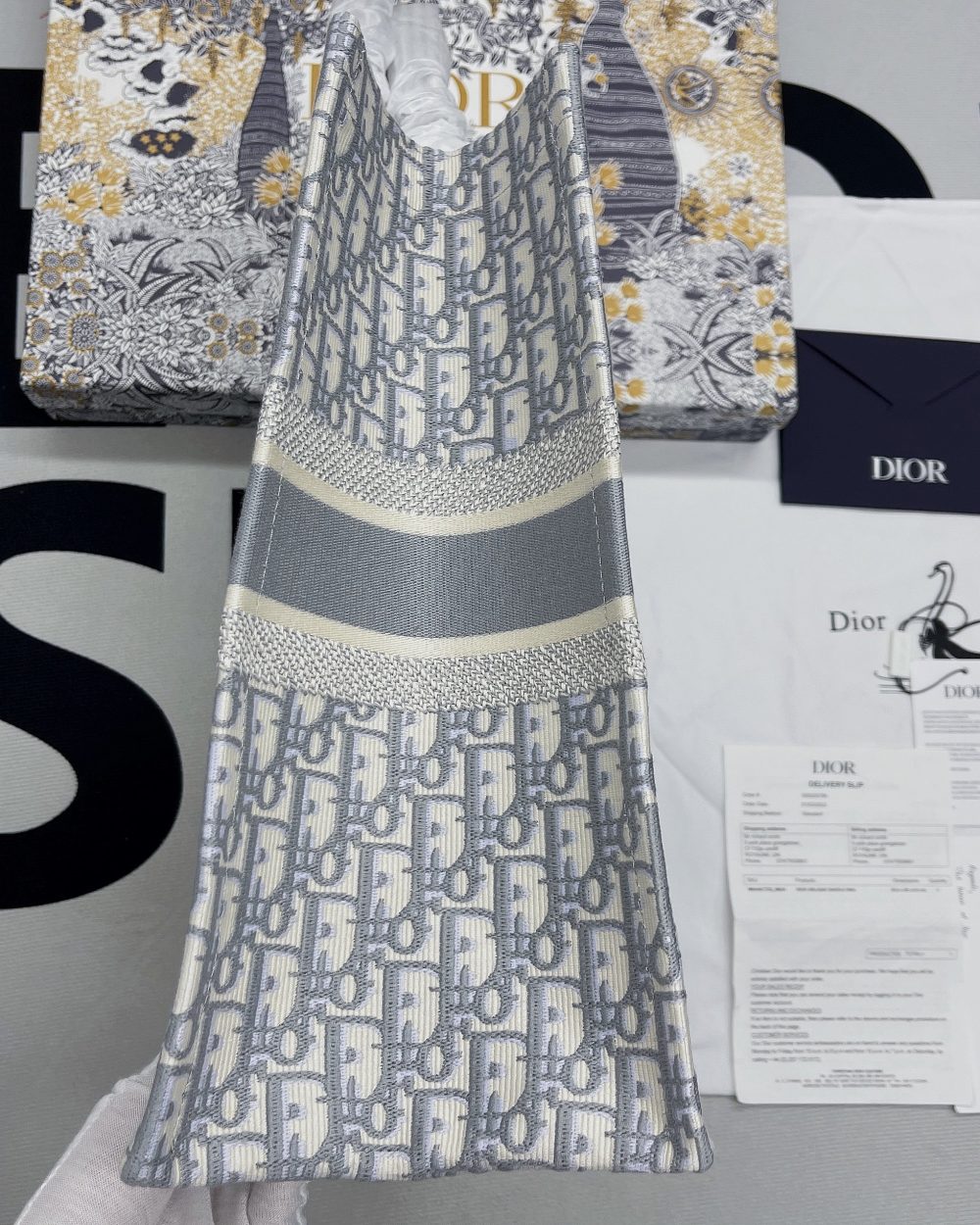 1:1 Replica Christian Dior Large Dior Book Tote Gray, For Women, Women’s Handbags 16.5in/42cm CD M1286ZRIW_M932