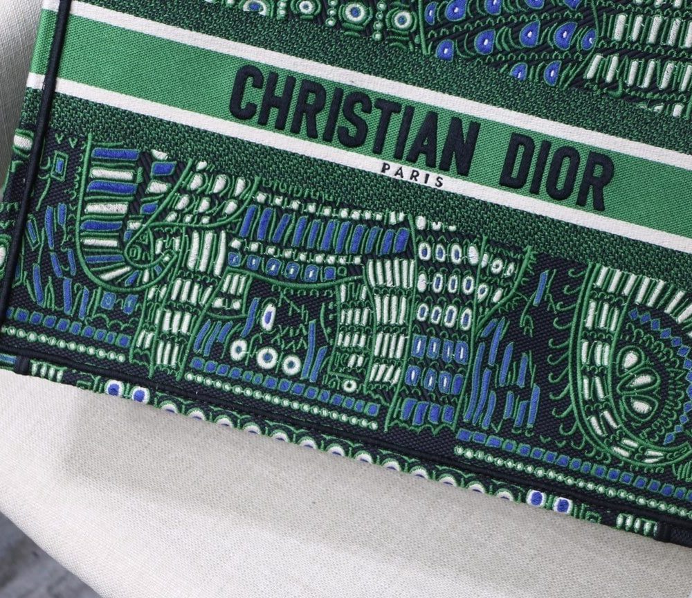 1:1 Replica Christian Dior Large Dior Book Tote Green Multicolor, For Women, Women’s Handbags 16.5in/42cm CD