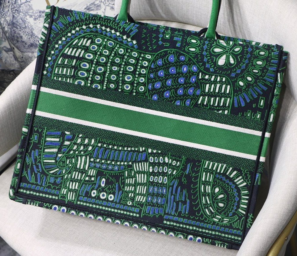 1:1 Replica Christian Dior Large Dior Book Tote Green Multicolor, For Women, Women’s Handbags 16.5in/42cm CD