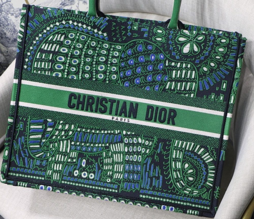 1:1 Replica Christian Dior Large Dior Book Tote Green Multicolor, For Women, Women’s Handbags 16.5in/42cm CD