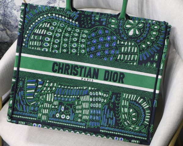 1:1 Replica Christian Dior Large Dior Book Tote Green Multicolor, For Women, Women’s Handbags 16.5in/42cm CD