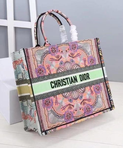 1:1 Replica Christian Dior Large Dior Book Tote Multicolor Dior In Lights Embroidery, Pink Multicolor, For Women Women’s Handbags, Shoulder Bags, 42cm CD